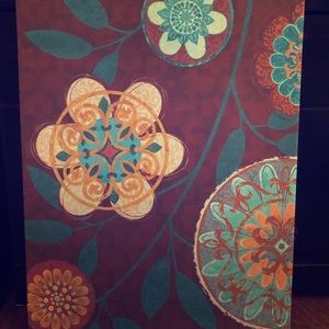 Floral canvas. 27.5 x 21.5